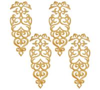 NBEADS 4 Pz di Toppa Ricamata per Applicazioni, Toppe In Pizzo Ricamato Oro Toppe Termoadesive Da Cucire per La Decorazione di Abiti Da Sposa, Abiti, Zaini, Jeans, Cappellini, 29x11.8x0.12cm