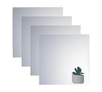 NBEADS 4 pz Specchio Bidirezionale In Vetro, Foglio di Specchio Trasparente In Acrilico Da 30x30cm per Progetti di Trucco Fai Da Te e Magici, Esposizione Artistica, Quadrato, Argento