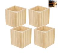 NBEADS 4 Sollevatori Per Letto In Legno Di Pino, Sollevatori Mobili Quadri 10x10x11 Cm Con Foro Interno Da 82 Mm, Supporti Elevatori In Legno Per Divani, Tavoli E Scrivanie