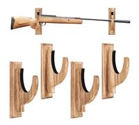 NBEADS 4 Supporto da Parete per Fucile, Supporto da Parete in Vero Legno per Fucile, Spada, Arco Arma da Fuoco, Gancio per Armi Vintage, Ideale Come Regalo per Uomo, Cammello