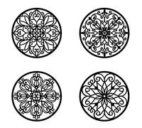 NBEADS 4pz Mandala in Legno da Parete, 30cm Griglia di Cristallo Nero Bordo di Legno Hollow Wall Art Decor Regali Spirituali Home Zen Wall Decor per Room Hanging Yoga e Meditazione