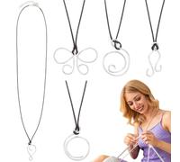 NBEADS 5 Pz di Collana Portoghese Regolabile In Maglia, Strumento per Lavorare A Maglia con Controllo Della Tensione Del Da 60 cm per Progetti di Maglieria All'Uncinetto