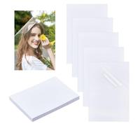NBEADS 50 foglio di Pellicola per Laminazione A Freddo, Buste Autoadesive 16.2 x11.1cm A6 Pellicola Protettiva Olografica In PVC Trasparente per Carte Fotografie Adesivi Documenti