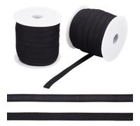 NBEADS 50 iarde/45.72m Elastico per Reggiseno, 12 mm Fascia Elastica con Ferretto, Fascia Piatta In Nylon Elastico per Reggiseno per Reggiseno A Spalla Fai-da-Te Vestiti Progetto, Nero