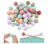 NBEADS 50 Pz Tappi per Ferri da Maglia in Silicones, Fermaferri per Ferri da Maglia A Forma di Lanterna, Protezioni in Silicone per Punte di Ferri da Maglia, 12mm, Foro: 2mm