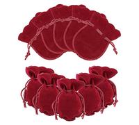 NBEADS 50 sacchetti di velluto, a forma di calabash, con coulisse, per gioielli, piccoli sacchetti regalo per Natale, matrimoni, compleanni, bomboniere, rosso scuro, 9 x 7 cm
