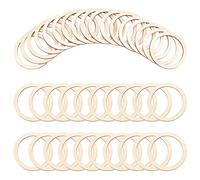 NBEADS 50pz Legno Grezzo A Forma di Anelli, 7.35cm Ornamenti Circolari Anelli di Collegamento in Legno Fette di Legno Vuote per La Pittura Pirografia Home Decor, 6cm Diametro Interno