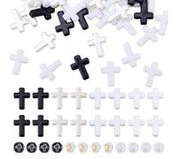 NBEADS 546 Pz Di Grani Di Crocifisso Per Rosario, Di Cui Crocifisso In Acrilico E Perle Di Plastica, Distanziatori Per Collane, Orecchini E Altri Gioielli, Dimensione Del Foro: 2mm