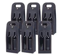 NBEADS 6 pz Borsoni Doppi per Vino con Finestra, Portabottiglie in PU con Manico, Riutilizzabili, per Feste e Regali, Nero, 41x16.5x9.5cm