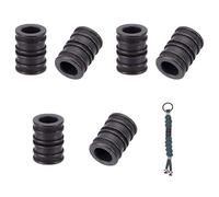 NBEADS 6 pz Perlina In Ottone Paracorda, Perline per Cordino A Colonna Scanalata Da 6mm con Foro Largo Perline Europee Distanziatrici In Metallo Sciolte per Ciondolo con Corda EDC, Canna di Fucile