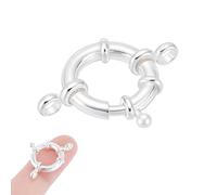 NBEADS 925 Chiusura Ad Anello A Molla in Argento Sterling, 15mm Sterling Silver Spring Ring Clasps Chiusure Ad Anello Chiuso Anelli di Congiunzione Aperti Fermagli per Braccialetti Fai Da Te