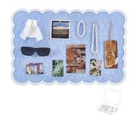 NBEADS Adesivi Murali Autoadesivi In Feltro Da 40x60cm, Bacheca In Feltro Da 10mm, Forma Rettangolare Ondulata con 20 puntine Da Disegno per Decorazioni Murali In Casa e Ufficio