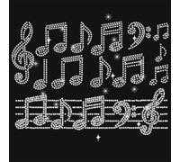 NBEADS Assortiti Note Musicali Strass Termoadesivi su Hotfix, 21x29.7cm Toppa Termoadesiva Trasparente, Applique per Riparazione di Abbigliamento, Felpe con Cappuccio, Borse, Accessori Fai Da Te