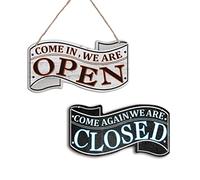 NBEADS Cartello in Legno Aperto e Chiuso, Segno Negozio Appeso per Coffee Bar Shop Door Window