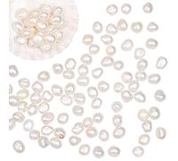 NBEADS Circa 124pz 5~6.5mm Perle di Perle d'Acqua Dolce Coltivate Naturali, Perla d'Acqua Dolce Bianca Lucidata A Due Lati per La Creazione di Gioielli Artigianali, Bianco Crema
