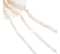 NBEADS Circa 91pz Perle d'Acqua Dolce Coltivate Naturali, 3 Misure Perle d'Acqua Dolce Bianche Lucide A Due Lati Perle di Perle Irregolari Sciolte per La Creazione di Gioielli con Braccialetti