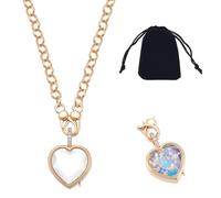 NBEADS Collane con Ciondolo A Medaglione, Ciondolo con Forma di Cuore In Ottone Collana Galleggiante per Foto Ceneri Animali Domestici con Sacchetto di Velluto