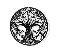 NBEADS Decorazione Artistica da Parete in Metallo con Albero di la Vita e Yoga, Decorazione da Parete Nera Silhouette Wall Art per La Casa, Camera da Letto, Soggiorno, Bagno, Cucina, Ufficio, 30x30cm