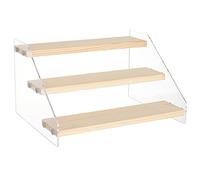 NBEADS Espositore A Più Livelli In Acrilico A 3 gradino, Espositori In Legno Che Mostrano Il Supporto Espositore per Profumo Supporto per Modi lo per Artigianato Che Mostra La Collezione, 20x16x11.5cm
