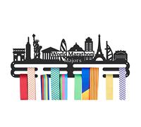 NBEADS Espositori per Medaglie, Building & Word World Marathon Majors Medaglie Sportive Espositore da Parete Cornice per Medaglie Sportive Porta Medaglie da Parete per Medaglie da Competizione