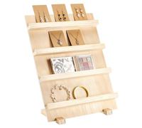 NBEADS Espositori per Orecchini In Legno, 4 strato Espositore per Gioielli In Legno Porta Orecchini per Ufficio Domestico Negozio Al Dettaglio, Distanza Tra I Ripiani: 8.5cm