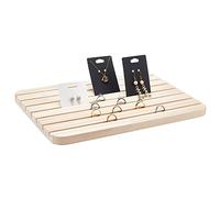 NBEADS Espositori per Orecchini in Legno, Espositore per Orecchino per Gioielli da 7 Slot Porta Biglietti da Visita per Orecchini in Legno per Negozio al Dettaglio Uffici Domestici, 33.5x23.4x1.65cm
