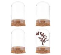 NBEADS Eternal 4 Imposta Cloche A Cupola con Display in Vetro, Espositore in Vetro con Tappi di Sughero Vetrina Semicircolare in Vetro Decorazione Cloche Campana Cloche per Matrimonio San, 7x5cm