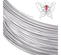 NBEADS Filo di Alluminio Rivestito in Plastica Trasparente PVC Da 656.2 metro, Filo Metallico Pieghevole Calibro 17 per Fare Vestiti, Copricapo, Realizzazione Floreale, Artigianato Fai-da-Te, Platino