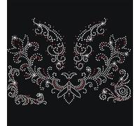 NBEADS Flower Pattern Rhinestone Iron On Hotfix, Decalcomania A Trasferimento di Calore Adesivo con Strass Bling Patch A Trasferimento di Calore Applicazione di Riparazione per Abbigliamento