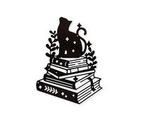 NBEADS Libri e Magic Cat Metal Wall Art Decor, Decorazione da Parete Nera Silhouette Wall Art per La Casa, Camera da Letto, Soggiorno, Bagno, Cucina, Ufficio, Hotel, Decorazione da Parete
