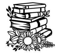 NBEADS Libri Girasole Decorazione da Parete in Metallo, Decorazione da Parete Nera Silhouette Wall Art per La Casa, Camera da Letto, Soggiorno, Bagno, Cucina, Ufficio, Hotel, 30x30cm