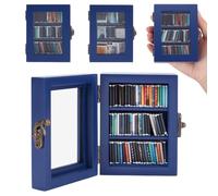 NBEADS Mini Libreria Dell'Ansia, Mini Libreria Ornamentale con 60 Pz Mini Libri Libreria In Miniatura Decorazione per Ansia, Libreria In Miniatura, Decorazione per Casa, Ufficio, Blu Royal