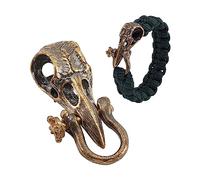 NBEADS Perlina In Ottone Con Teschio Di Uccello, Perline Distanziali Per Cordino Ciondoli Edc Ciondolo Con Cordino Per Paracadute Accessori Per Ciondoli Per Bracciali Con Cordino Edc, Bronzo Antico