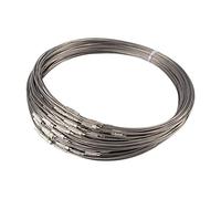 NBEADS Platinum Acciaio a 100 Fili, con Cavo di Collana in Ottone con Tappo a Vite Nice per Gioielli Fai da Te, 44,5 cm; 1 MM; Chiusura: 12 x 4 mm