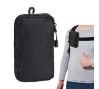 NBEADS Porta Del Telefono Zaino, Borsa Per Zaino Multiuso, Marsupio con Cerniera per Viaggi, Escursioni Corsa Ciclismo Attività All'Aperto, 19x12cm, Nero