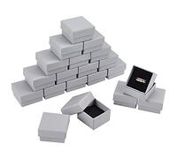 NBEADS Portagioie in Cartone da 20 pz, Set di Scatole di Carta Grigia Scatole Regalo con Tappetino in Spugna per Gioielli, Orecchini, Pendenti, Collana, Braccialetto, 5.1x5.1x3.1cm