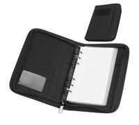 NBEADS Raccoglitore Ad Anelli Padfolio per Quaderno Tattico, Quaderno A6 ricaricabile con 6 anelli, Copertina Rigida con Cerniera 80 pagine Resistente All'Acqua per Agende Ufficio, Nero