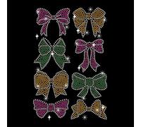 NBEADS Strass con Fiocco e Ferro Sul Trasferimento, Decalcomania per Trasferimento di Calore Decalcomanie In Cristallo Scintillante Modello con Strass Trasparente per Magliette, Pantaloni, 29.7x21cm