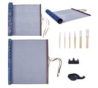 NBEADS Strumento riutilizzabile per la pratica della calligrafia cinese, panno magico per scrittura ad acqua, supporto per penna in plastica, vassoi per inchiostro, set di pennelli con setole in nylon