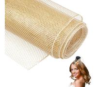 NBEADS Tessuto A Rete Da 3 iarda, Tessuto A Rete per Pesci Rigido Da 150x0.1cm Tessuto Leggermente Elastico Materiale A Rete Cava per Cucire Vestiti, Decorazione Fai Da Te, Verga D'Oro Pallido