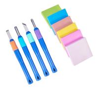 NBEADS Timbro, 6 pezzo di Gomma Quadrata Da 5x5 cm Con 4 coltelli A Scalpello Set per Intagliare Artigianato Rottami Prenotando Una Cartolina Inviti