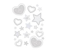NBEADS Trasferimento Termoadesivo con Strass A Forma di Stella e Cuore, Toppa In Cristallo Applique con Strass Hot Fix per Tenda, Cuscino, Coperta, Rifiniture, Abbellimenti, Arti e Mestieri