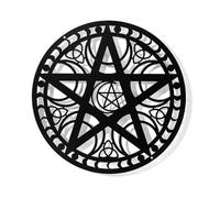 NBEADS Triple Wall Art, 30cm Decorazione Da Appendere Alla Parete In Metallo Nero Pentagramma Silhouette Wall Art Decorazione Wicca per Camera Letto Soggiorno Cucina Ufficio Decorazione Natalizia