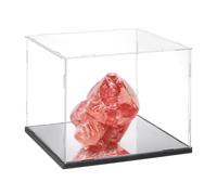 NBEADS Vetrina Trasparente con Specchio, Protezione Vetrina Assemblaggio Scatole Trasparenti per Modelli Da Collezione, Ufficio, Casa e Deposito, 26.2x26.1x21.5cm