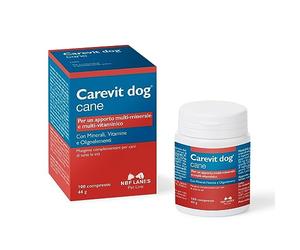 NBF Lanes | Carevit Dog Cane, 100 Compresse Divisibili, Apporto Multi-Minerale e Multi-Vitaminico in caso di Accrescimento, Gravidanza e Allattamento, Impegno Sportivo, cani anziani