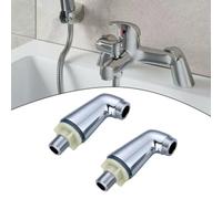 NbgrvB 2 adattatori cromati per miscelatore da vasca da bagno, per miscelatore doccia a parete, prolunga in ottone con resistenza all'ossidazione, facile da installare (come mostrato)