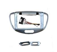 NbgrvB 2DIN Car per pannello fascia con cablaggio i10 2007 - 2013, argento ABS per cruscotto kit per grande schermo