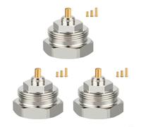 NbgrvB Adattatore per testa termostatica da M30 x 10 a M30 x 15, 3 pezzi, in ottone massiccio cromato, convertitore per radiatore, valvole Oventrop prima del 1998