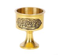 NbgrvB Calice in Ottone Cerimoniale per Rituali e Matrimoni(L) | Ottone massiccio, finitura lucida, per ideale riti spirituali, matrimoni, offerte templari
