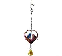 NbgrvB Campanello a vento in acrilico con uccellino, 10 x 10 cm, realizzato a mano, per giardino, patio, balcone, decorazione romantica per la casa, idea regalo per le vacanze